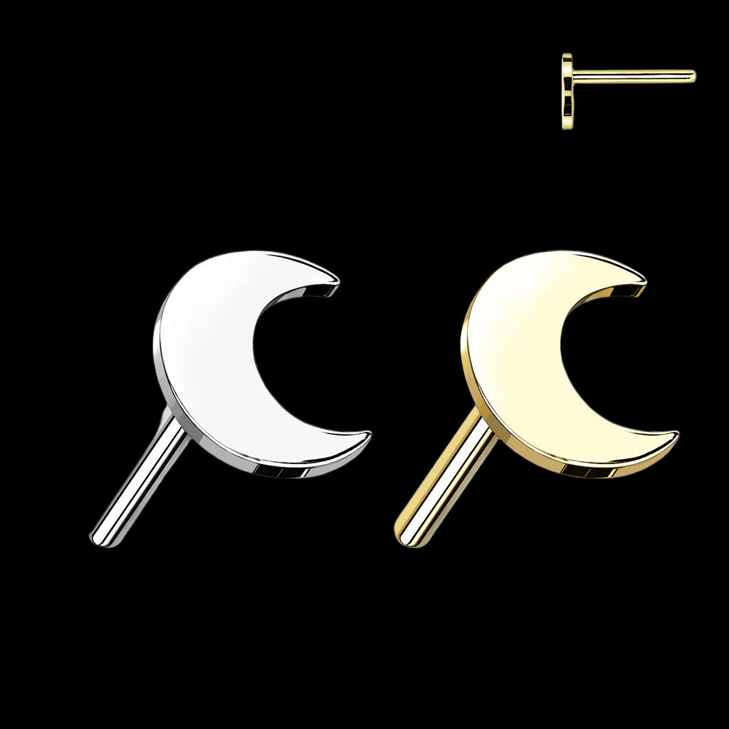 Solid Gold Micro Moon Stud – The Piercery